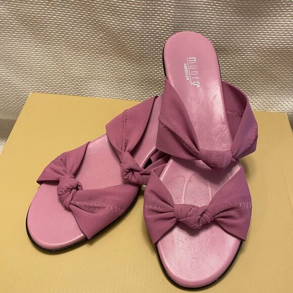 Munro lavender lilac purple slide on wedge low heel sandals size 11 comfort - Picture 1 of 12